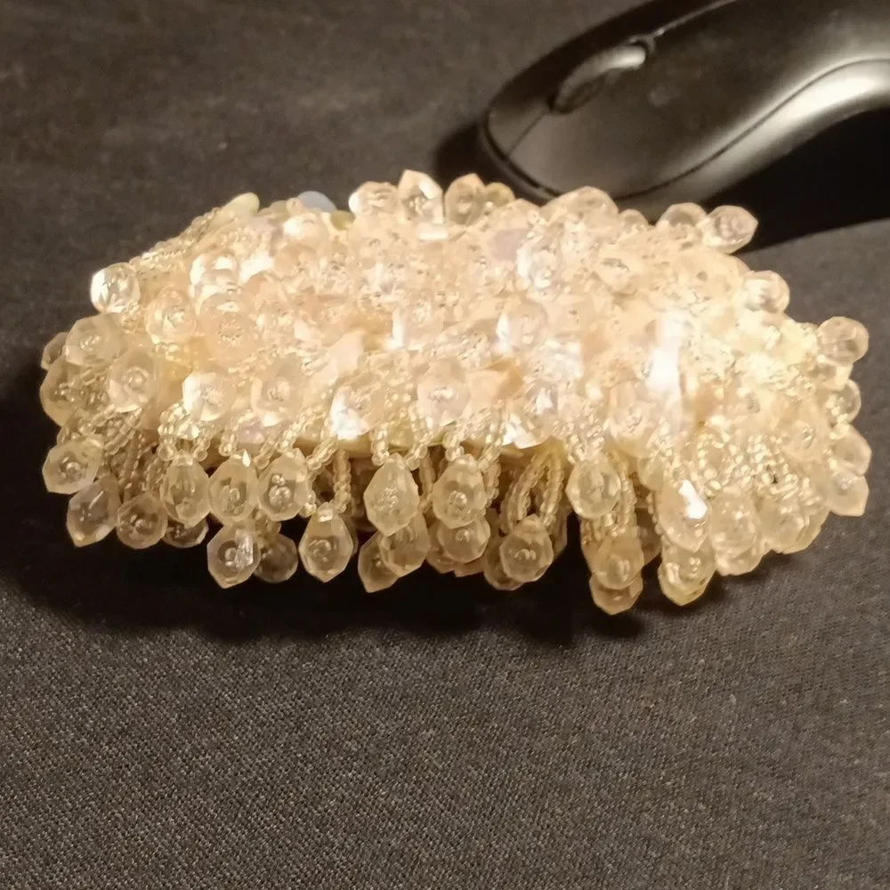 Vintage Delill Hand Beaded Seed beads and Crystals Women's Coin Purse